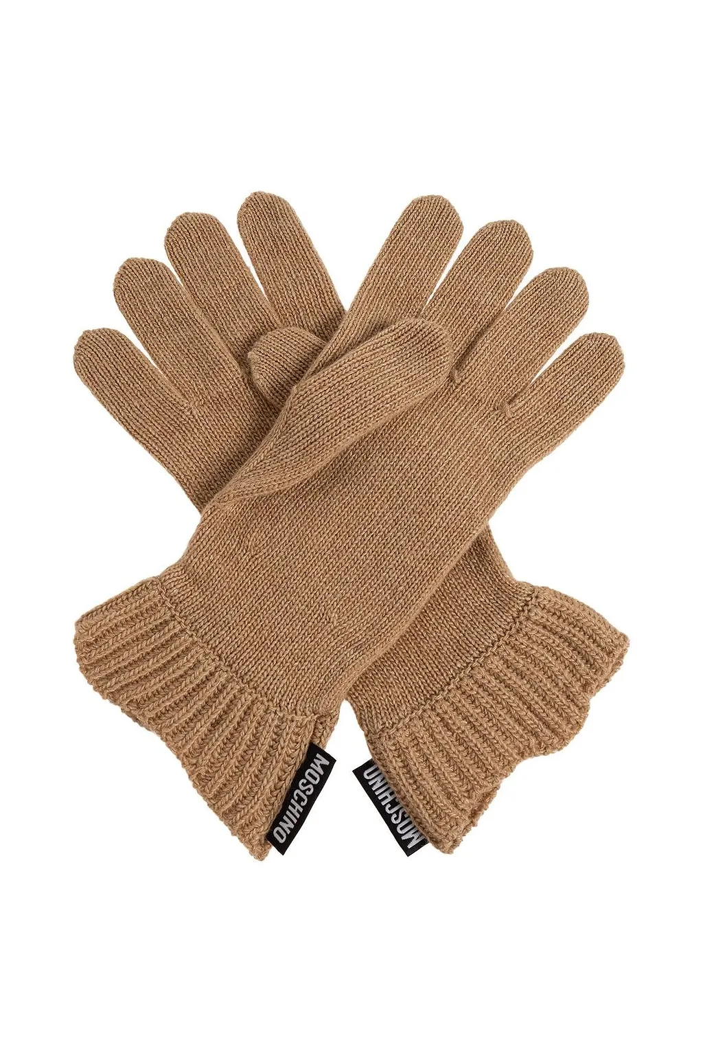 Moschino Logo Patch Knitted Gloves