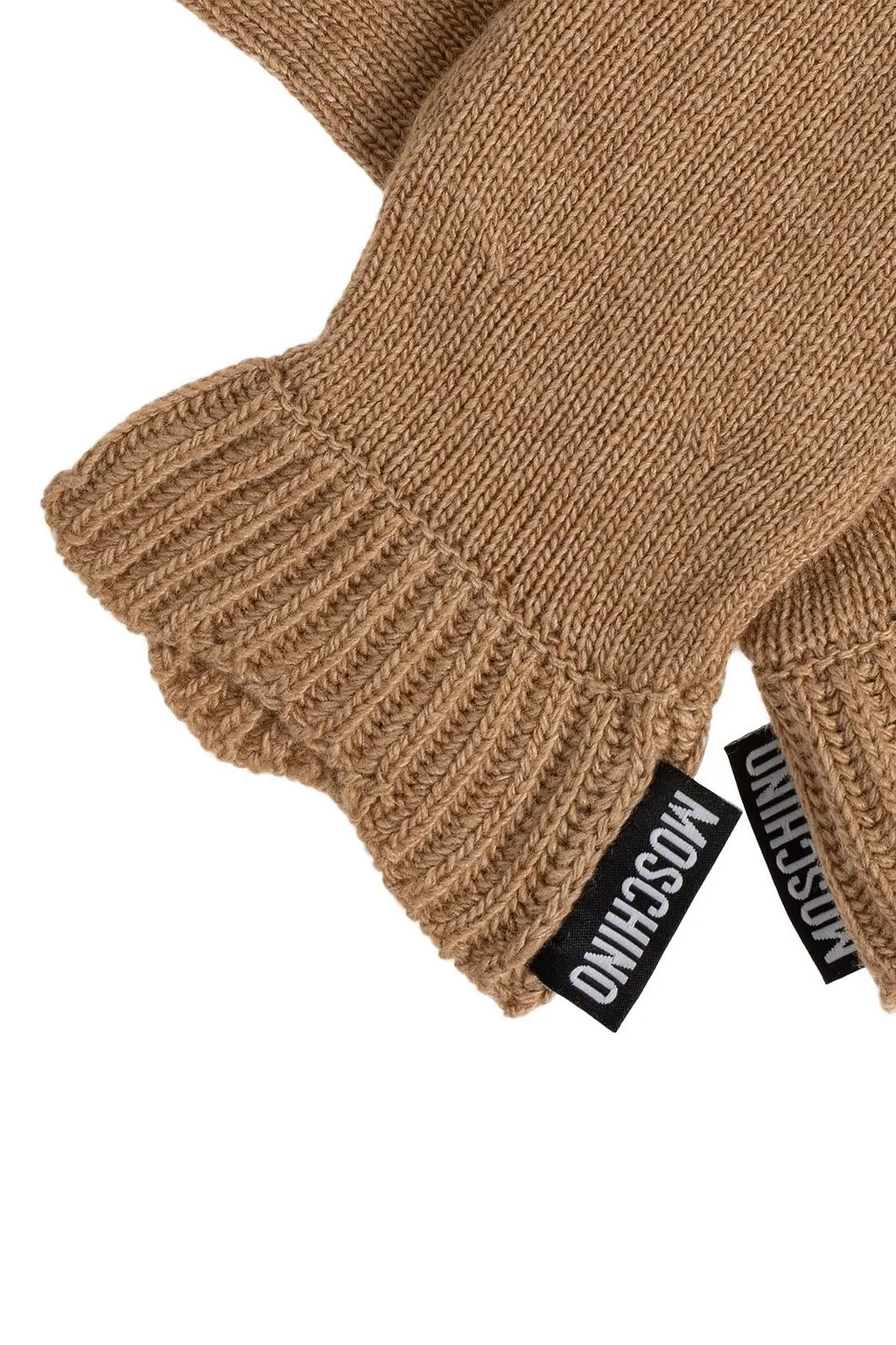Moschino Logo Patch Knitted Gloves