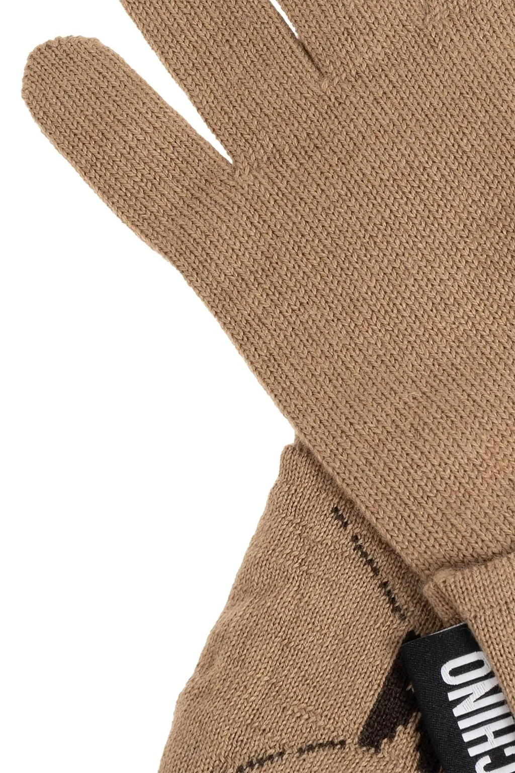 Moschino Logo Patch Knitted Gloves