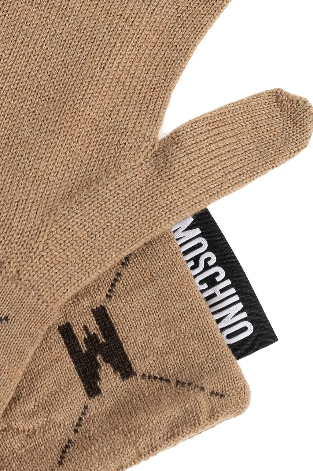Moschino Logo Patch Knitted Gloves