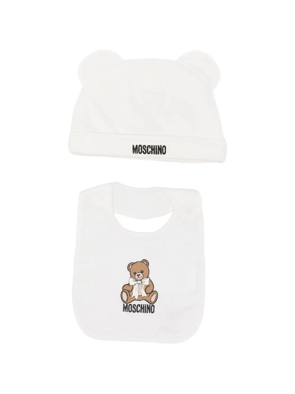 Moschino Kids Teddy Bear Beanie And Bib Set