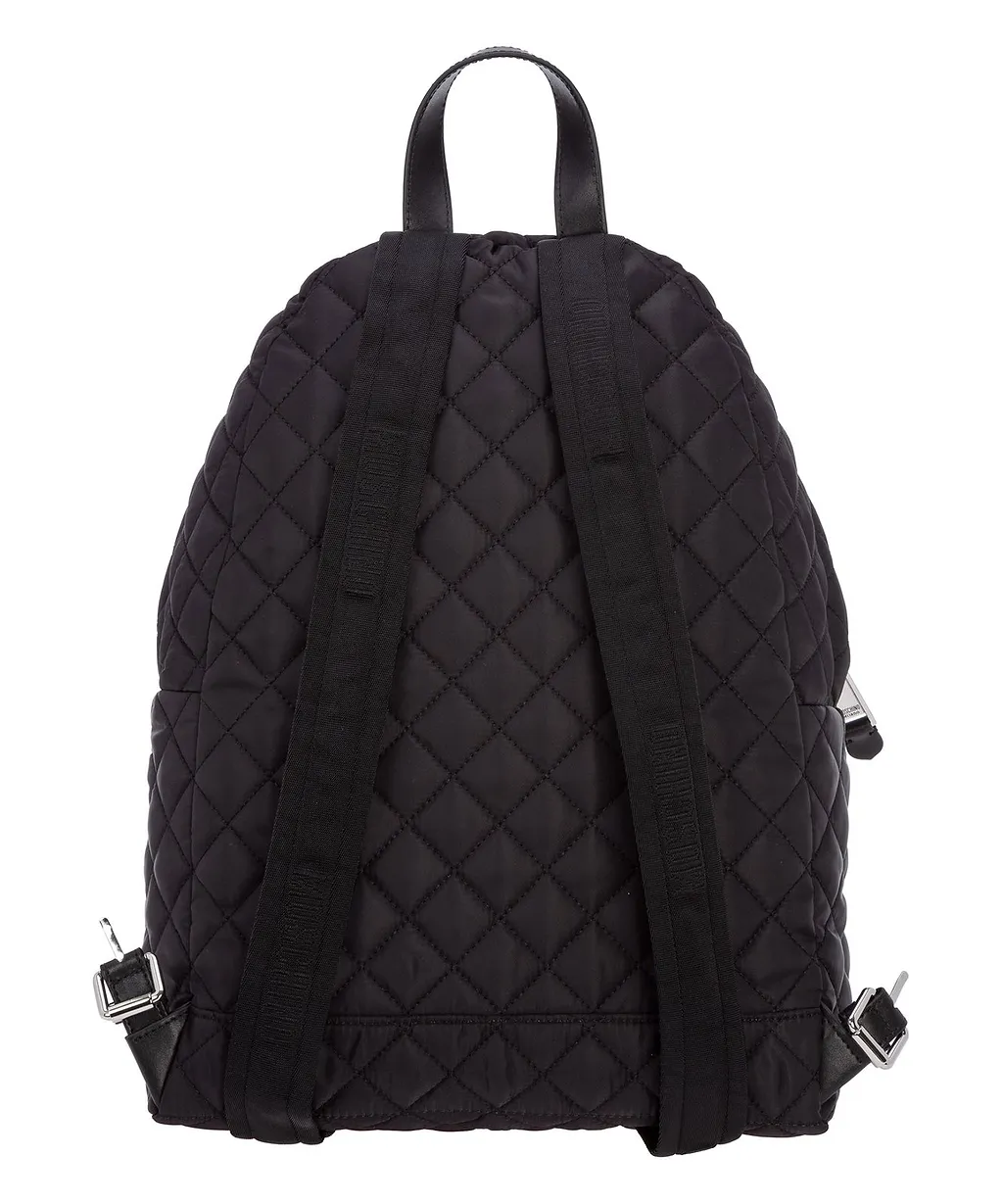 Moschino Logo Patched Quilted Backpack