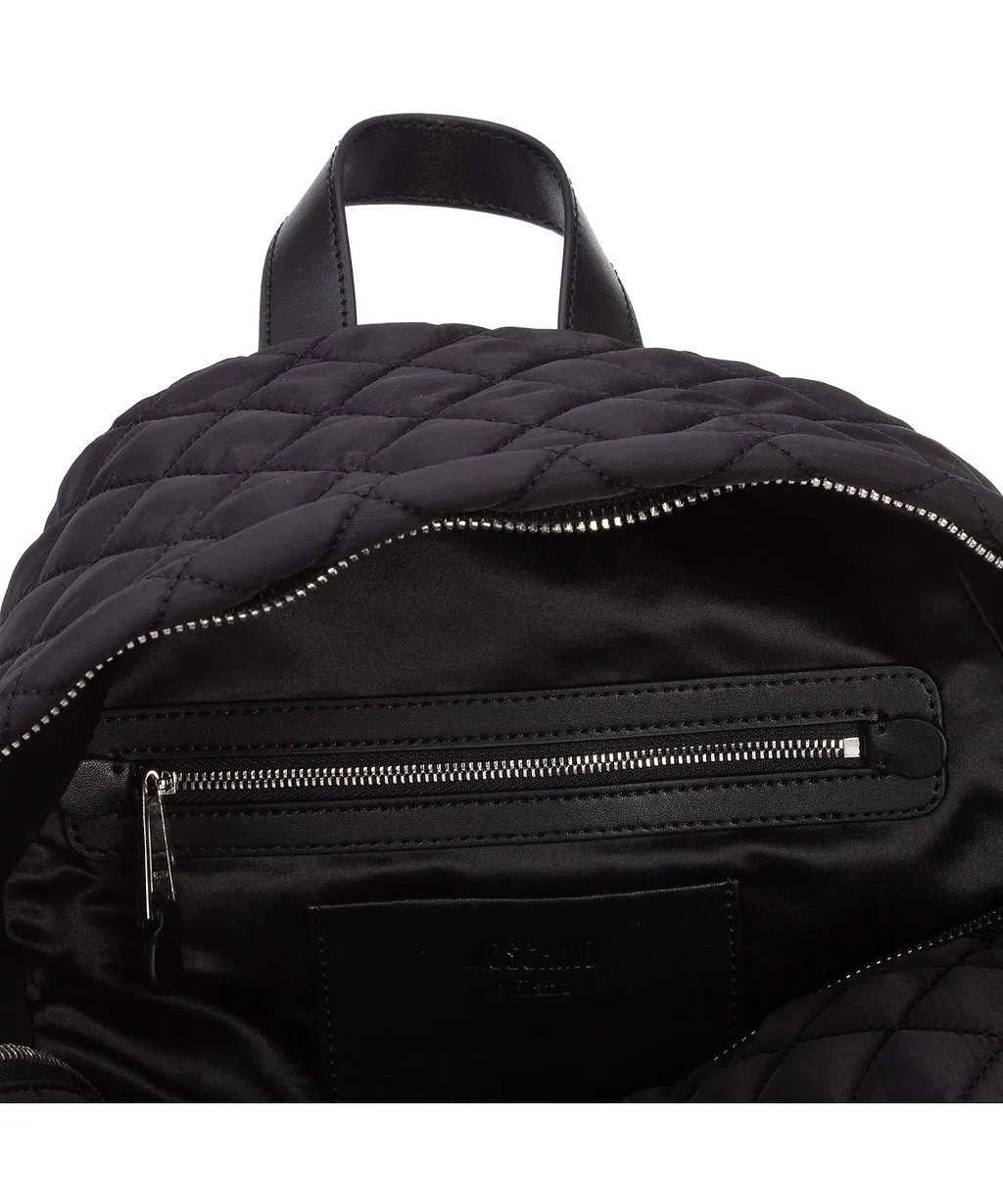 Moschino Logo Patched Quilted Backpack