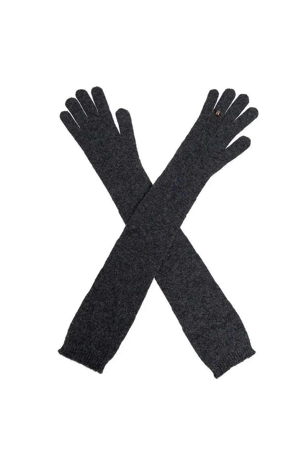 Moschino Logo Plaque Shetland Gloves