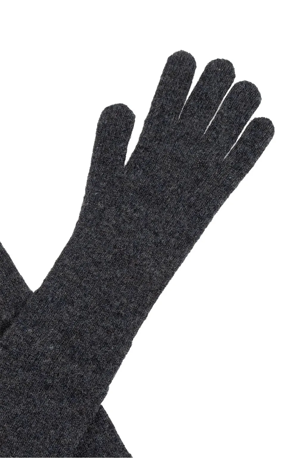 Moschino Logo Plaque Shetland Gloves