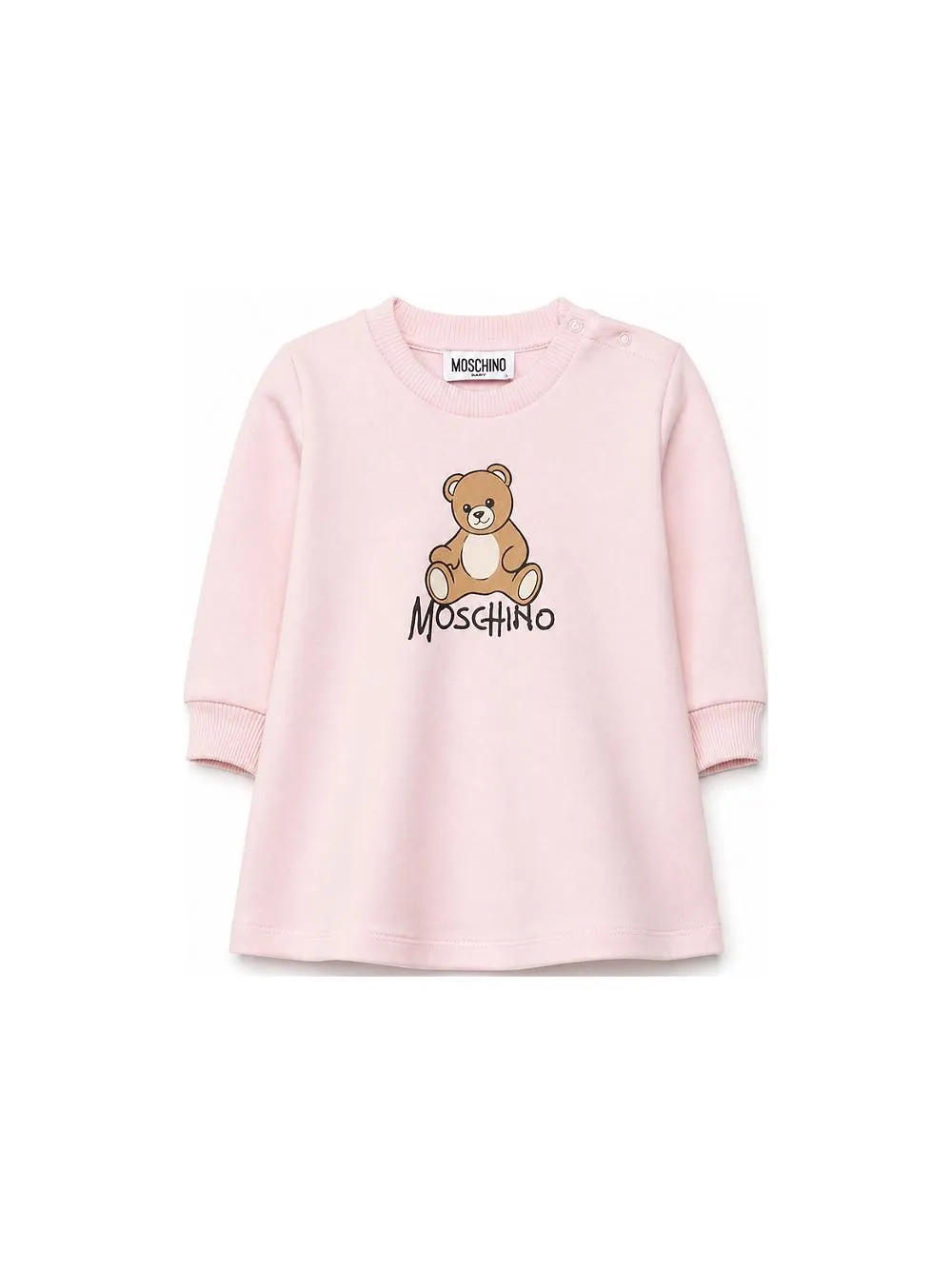 Moschino Kids Teddy Bear Logo Printed Crewneck Dress
