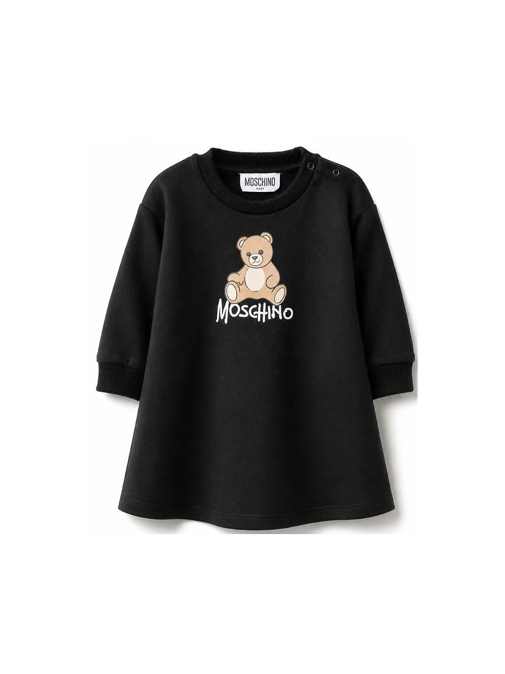 Moschino Kids Teddy Bear Logo Printed Crewneck Dress