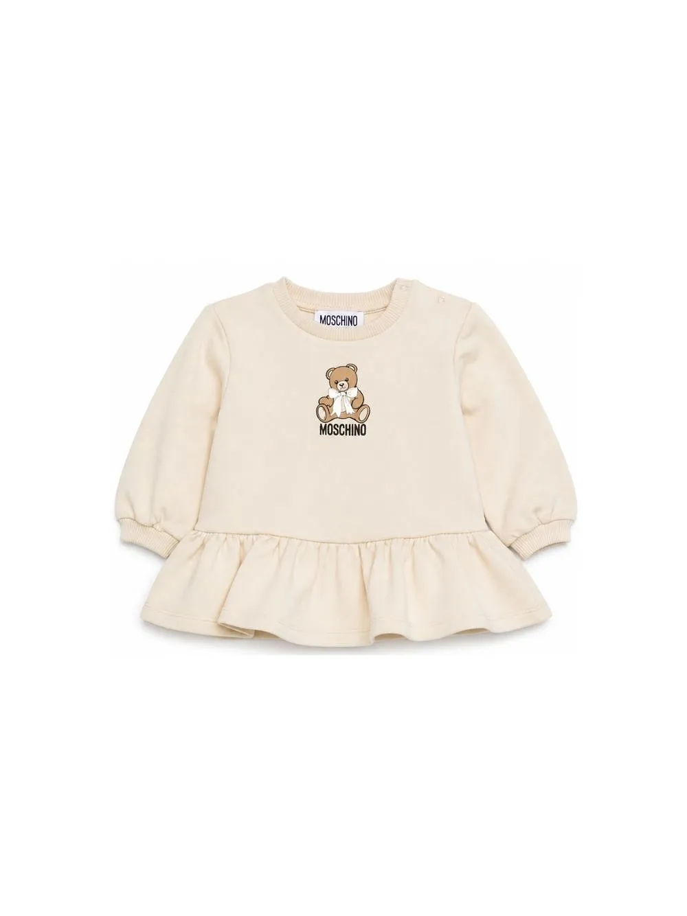 Moschino Kids Teddy Bear Printed Long-Sleeved Dress