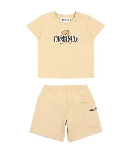 Moschino Kids Teddy Logo Printed Crewneck Babygrow Set