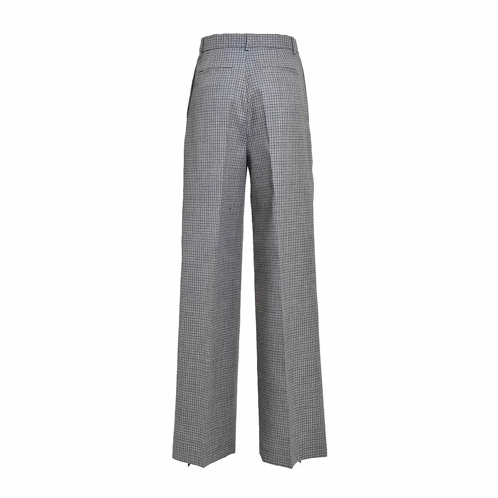 Msgm Checked Wide-Leg Pants