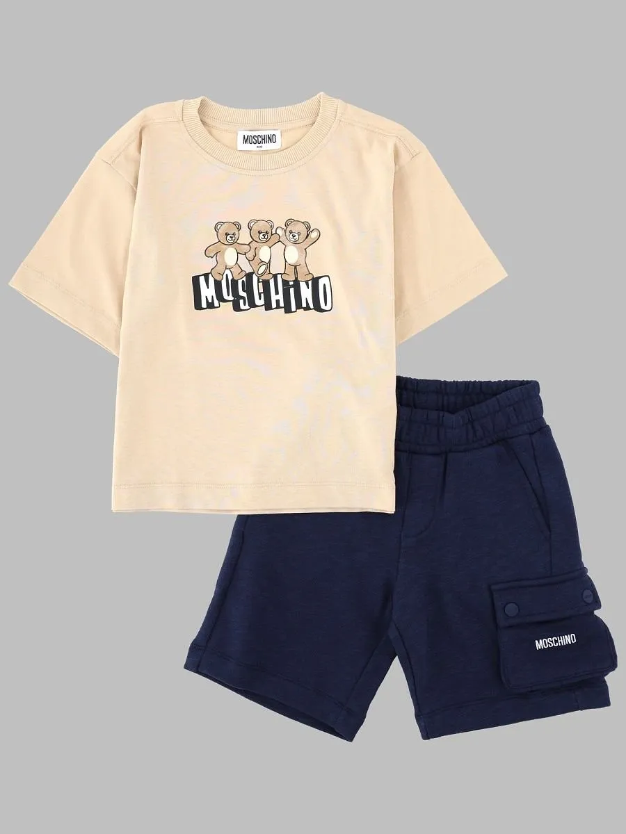 Moschino Kids Teddy Logo T-Shirt And Shorts Suit