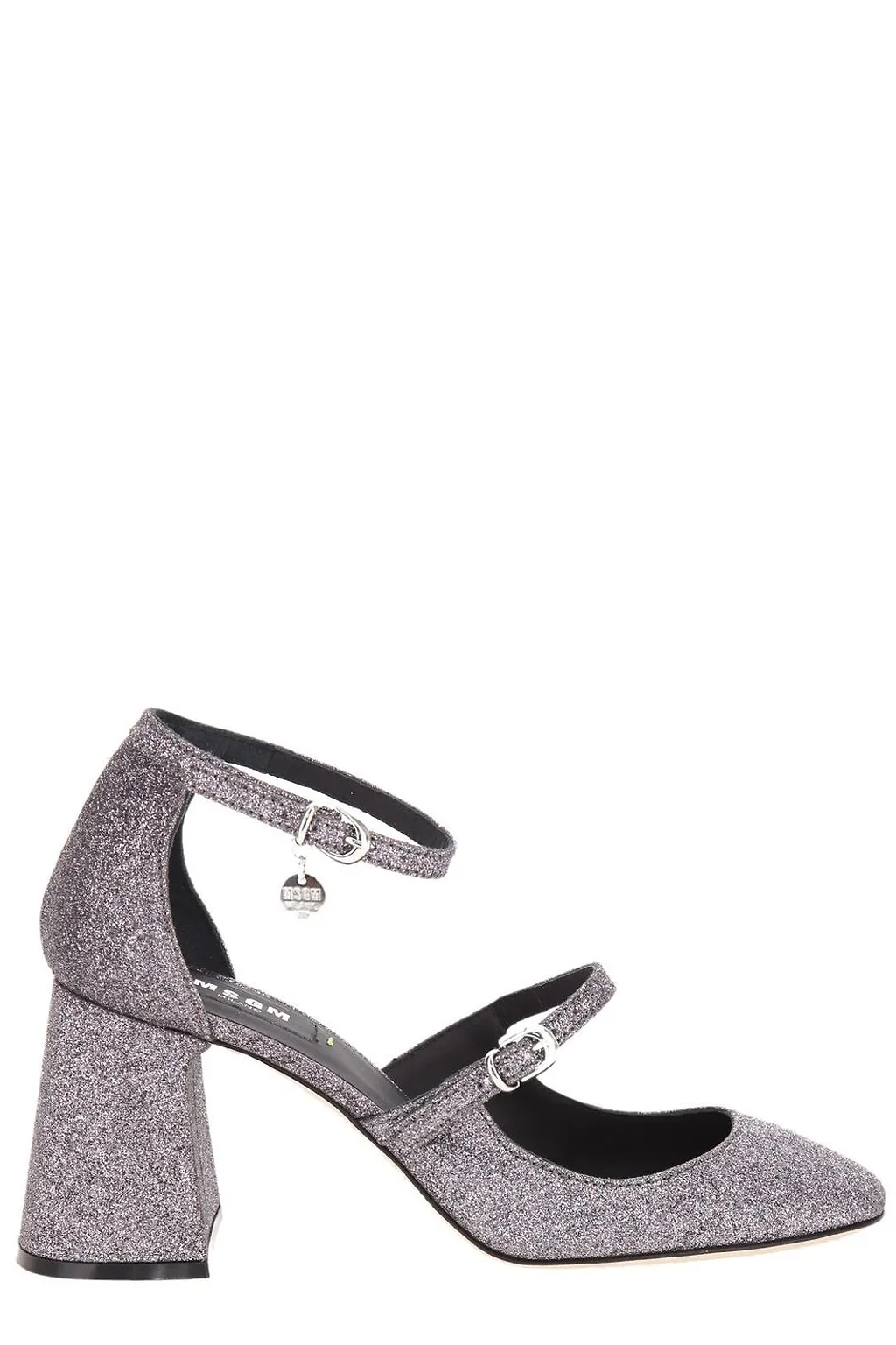 Msgm Glitter Double-Strap Heeled Pumps
