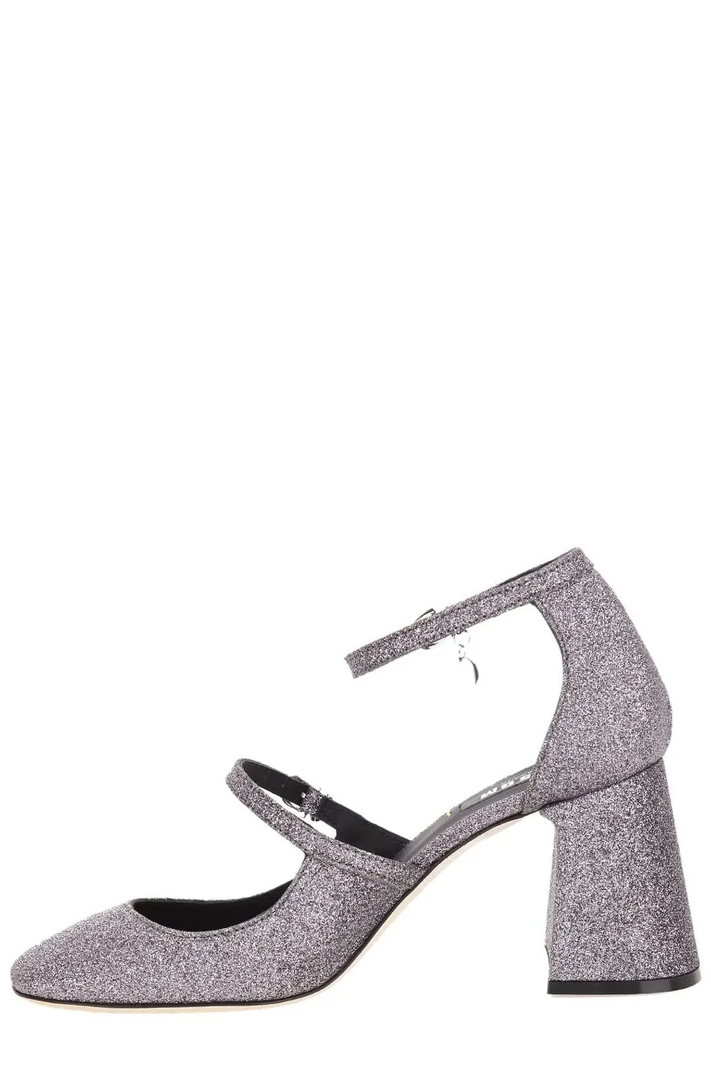 Msgm Glitter Double-Strap Heeled Pumps