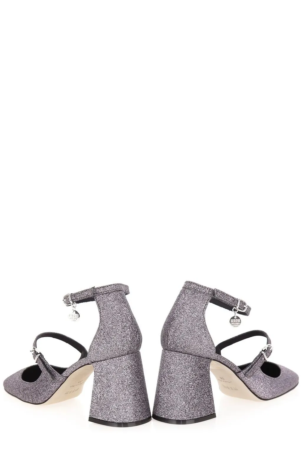 Msgm Glitter Double-Strap Heeled Pumps