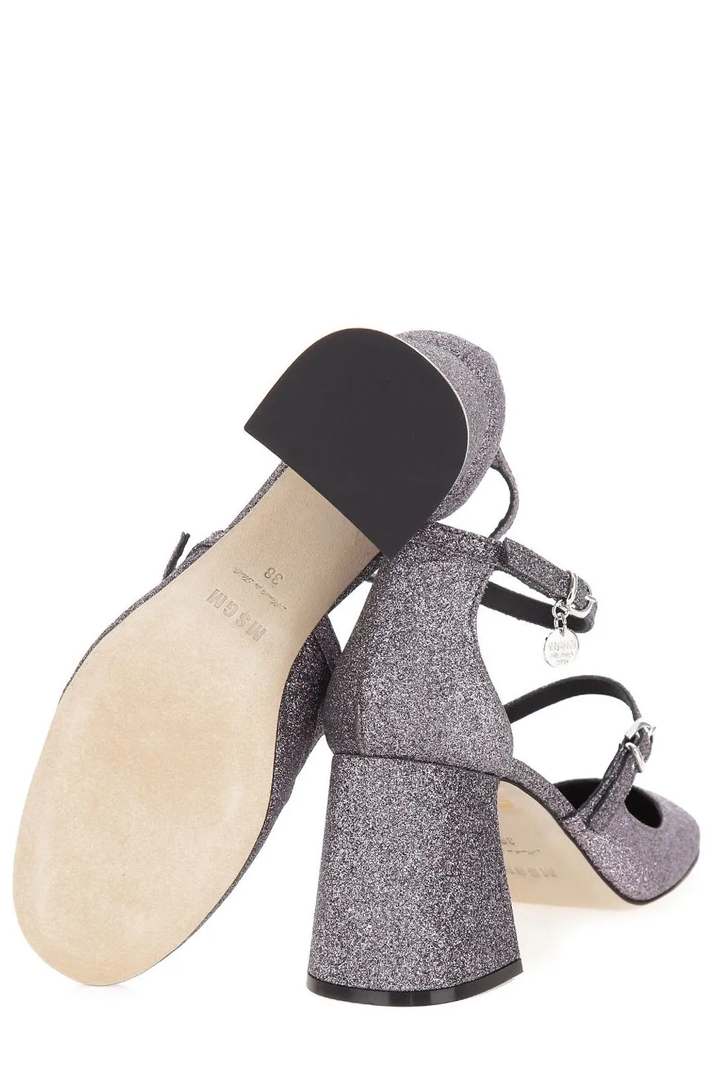 Msgm Glitter Double-Strap Heeled Pumps