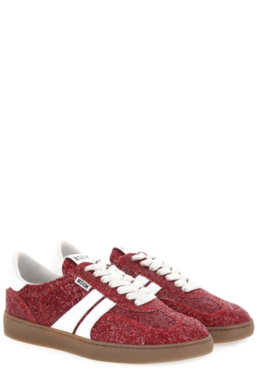 Msgm Glitter Retro Low-Top Sneakers