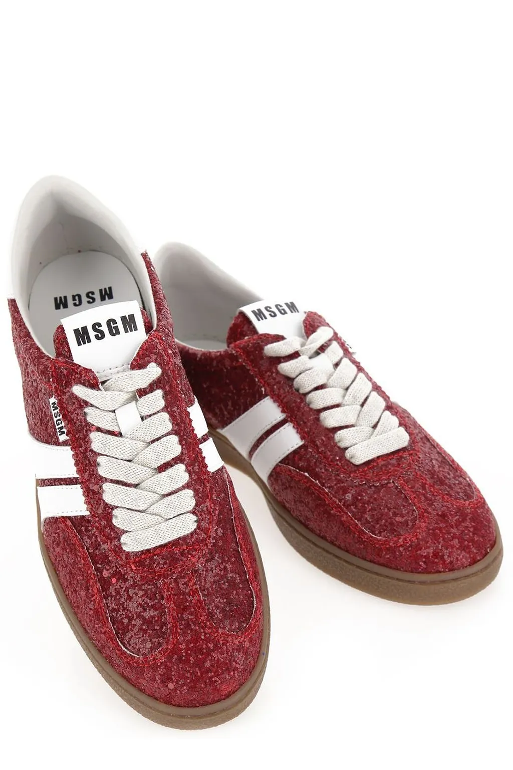 Msgm Glitter Retro Low-Top Sneakers