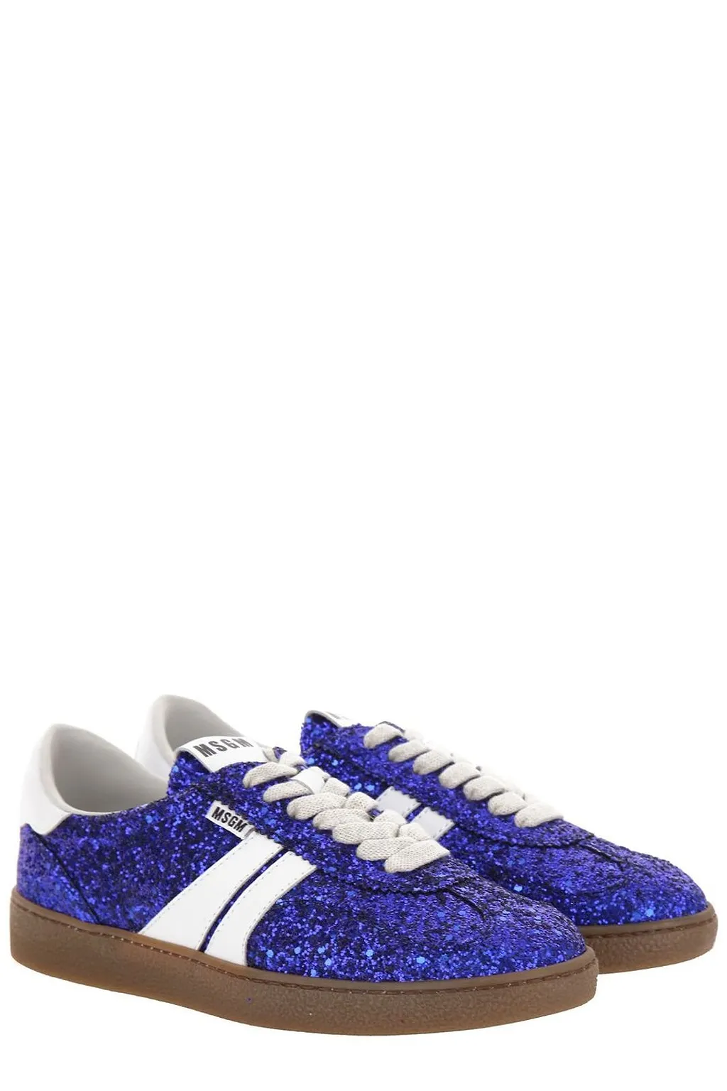 Msgm Glitter Retro Low-Top Sneakers