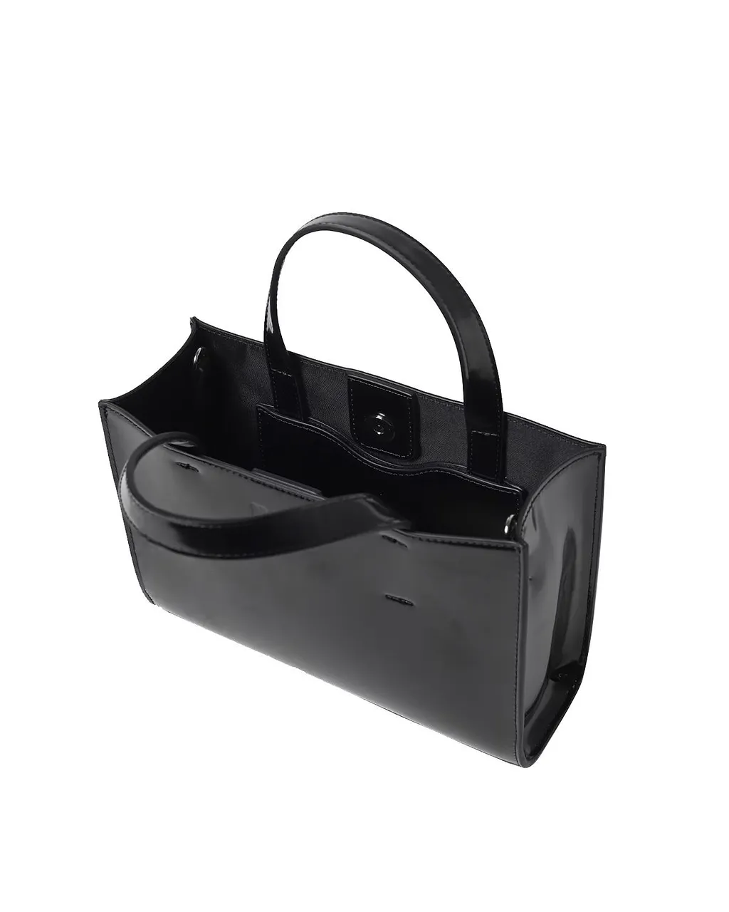 Msgm Glossy Structured Tote Bag
