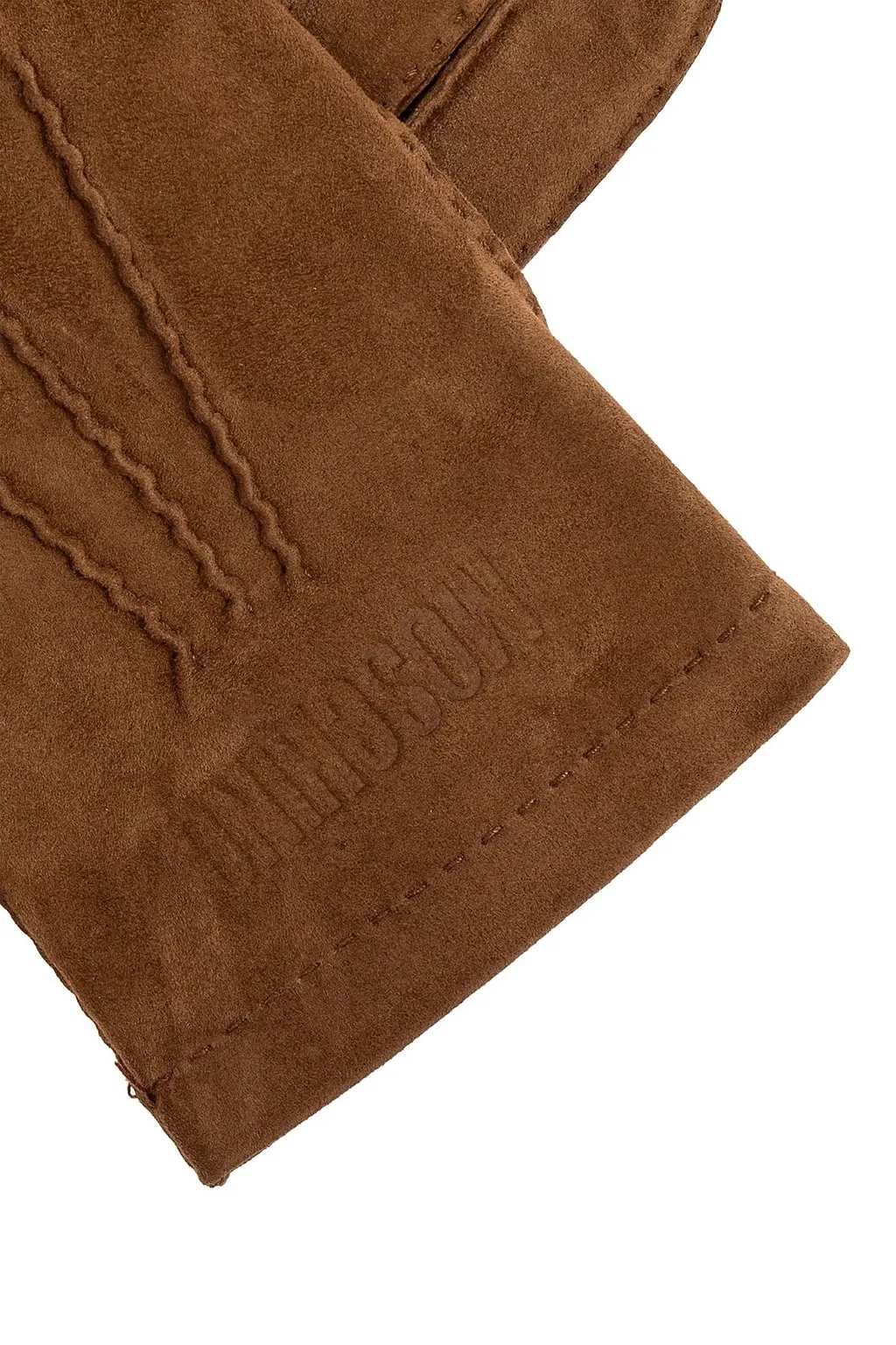 Moschino Logo-Embroidered Suede Gloves