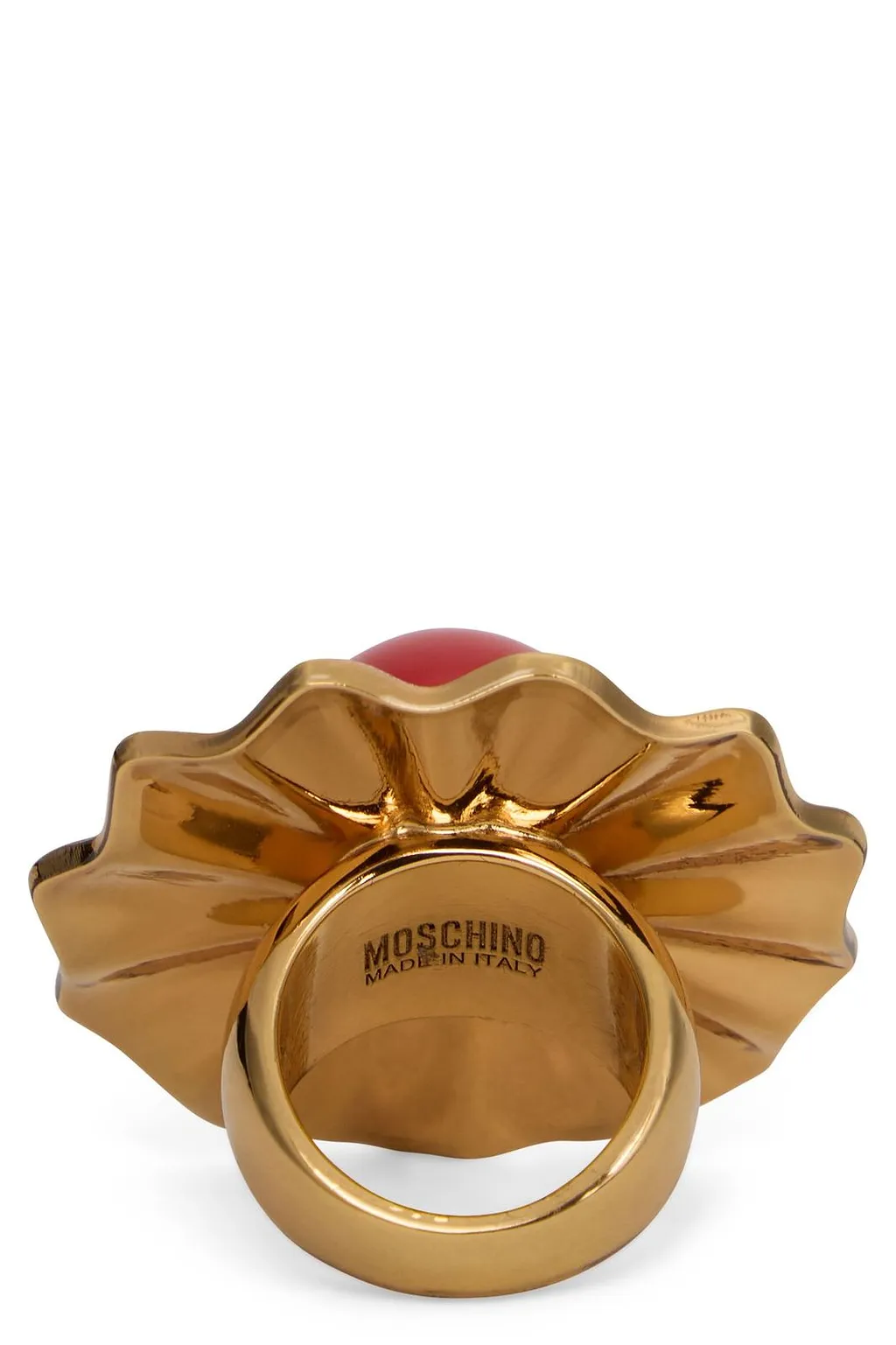 Moschino Logo Engraved Embellished Ring