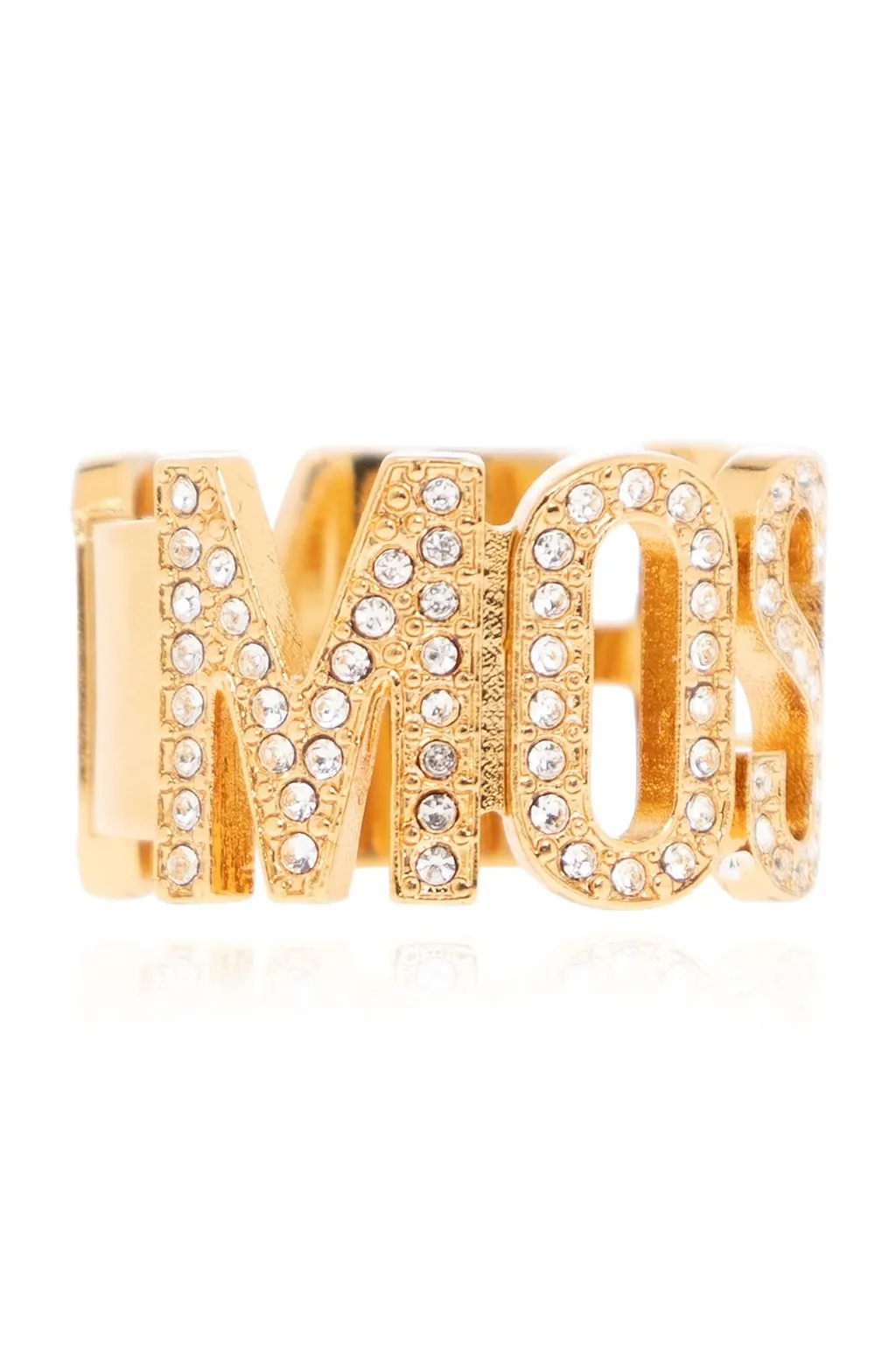 Moschino Logo Lettering Embellished Ring