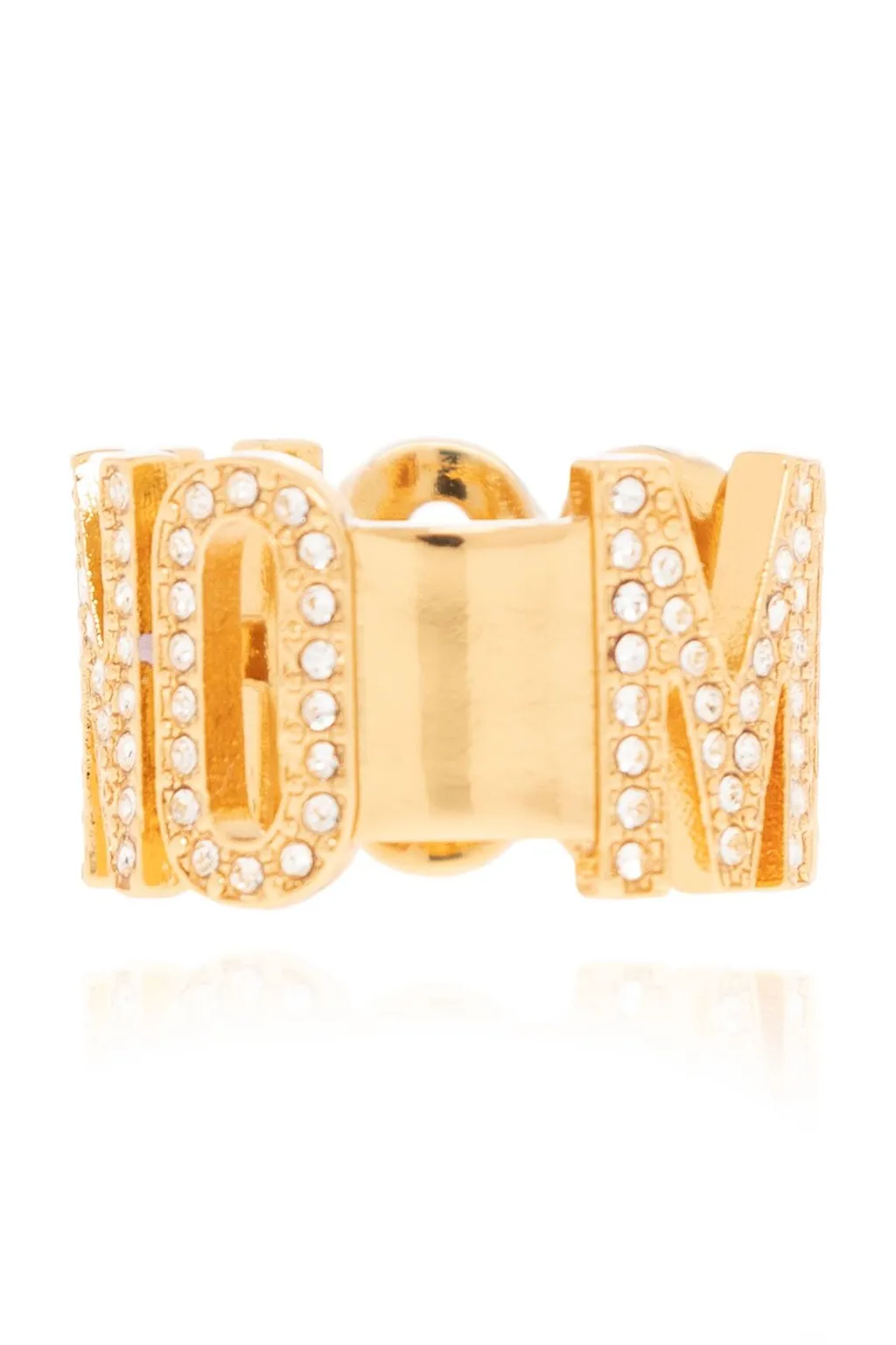 Moschino Logo Lettering Embellished Ring
