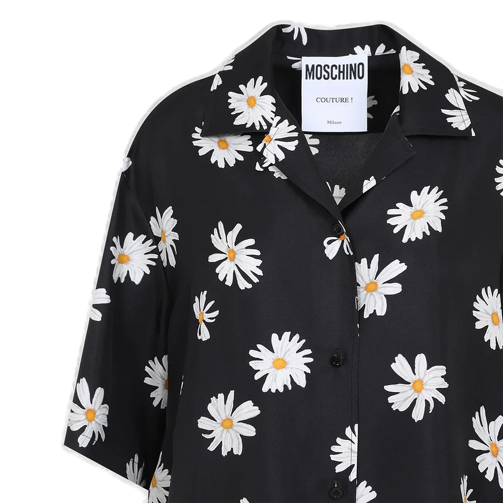 Moschino Short-Sleeved Floral Printed T-Shirt