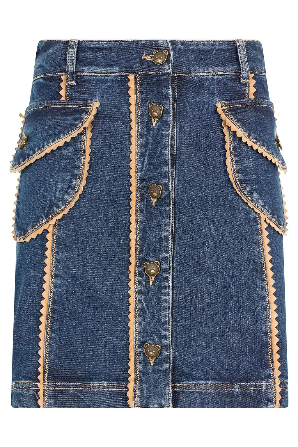 Moschino Trim Detail Denim Skirt