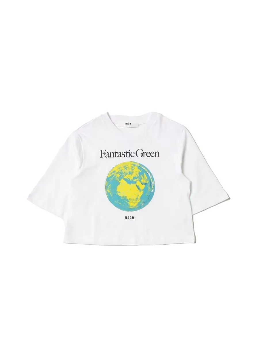 Msgm Kids Short Sleeve Crewneck T-Shirt