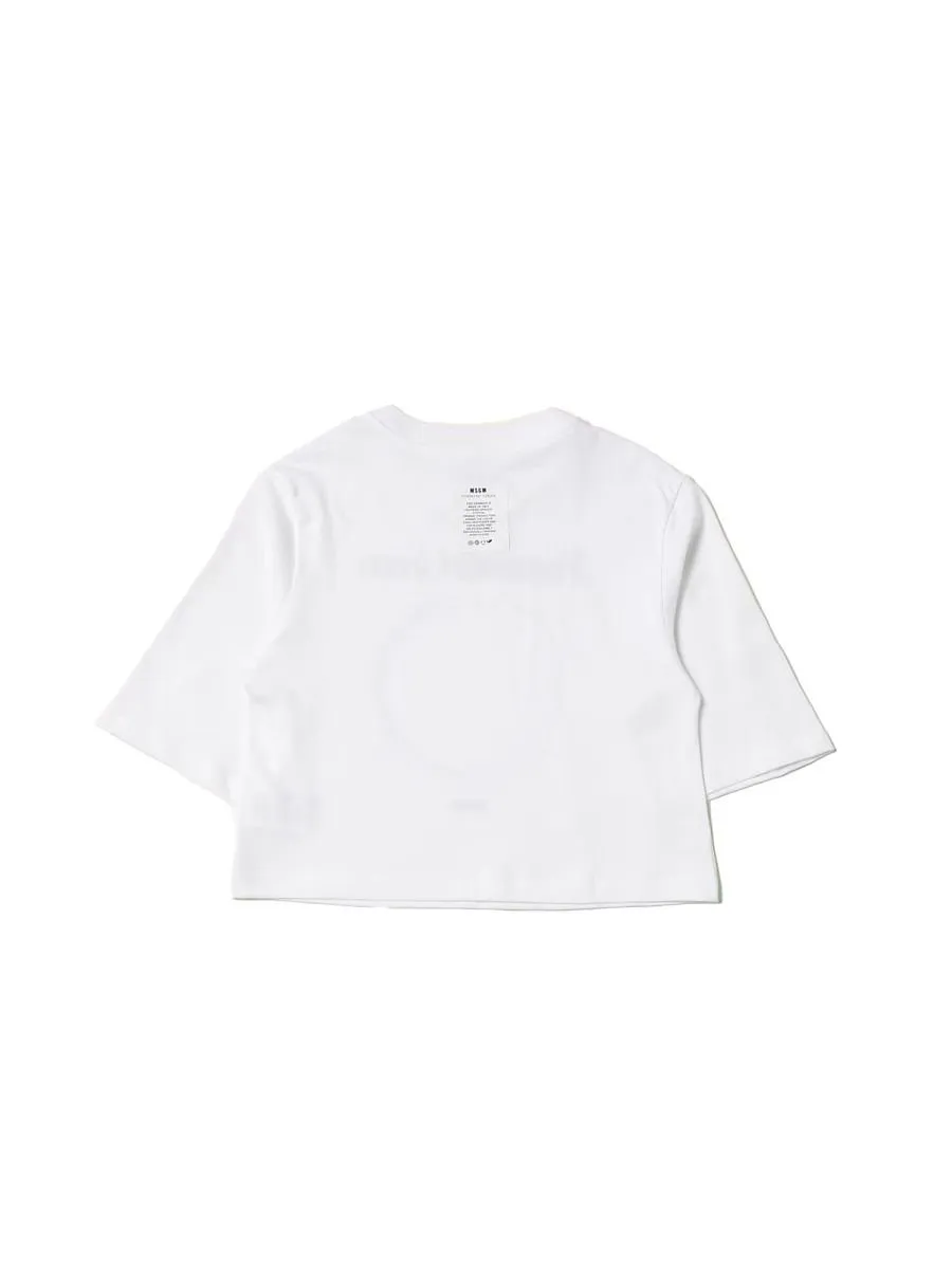 Msgm Kids Short Sleeve Crewneck T-Shirt