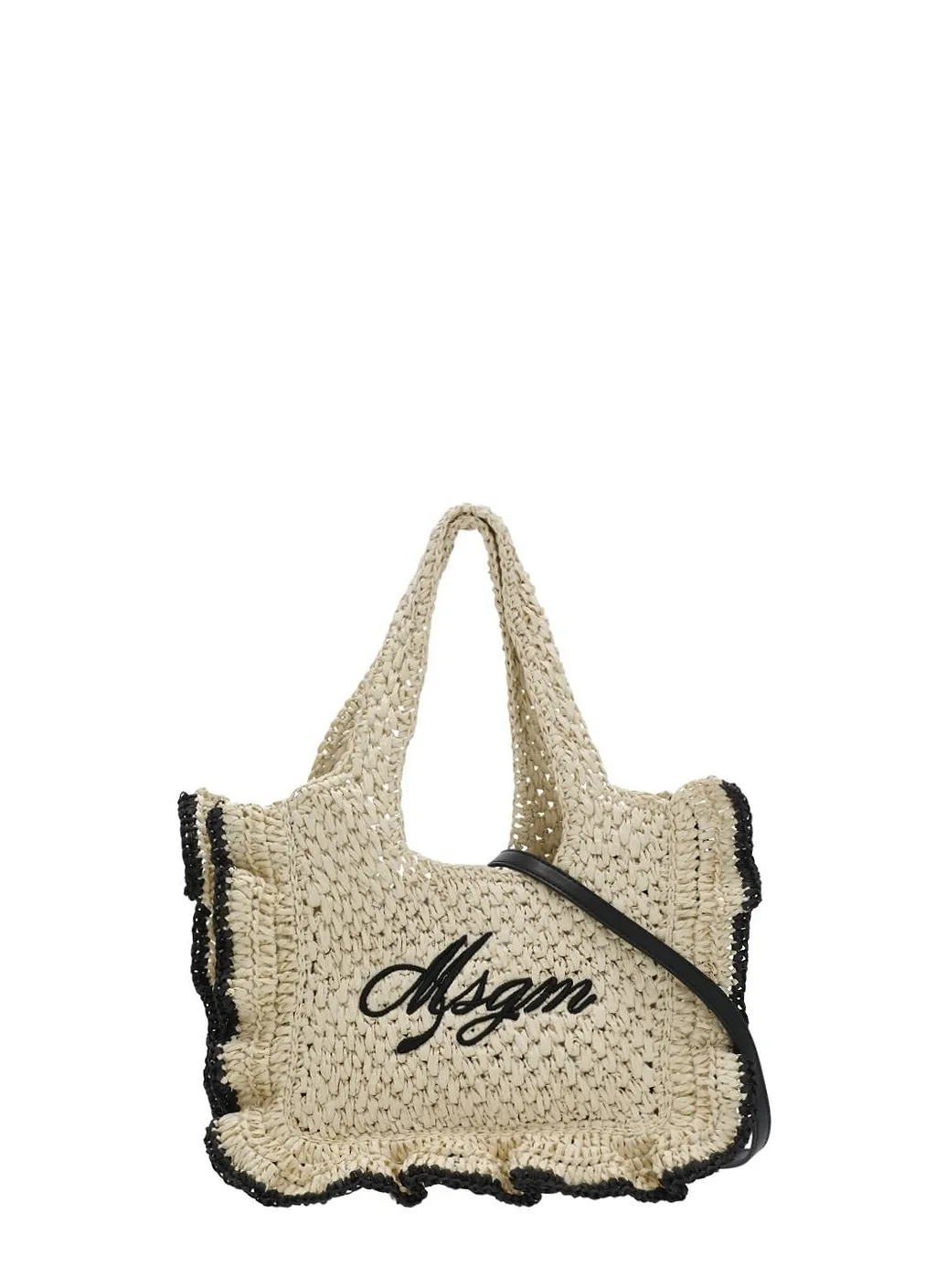 Msgm Kids Ruffled Logo Tote Bag