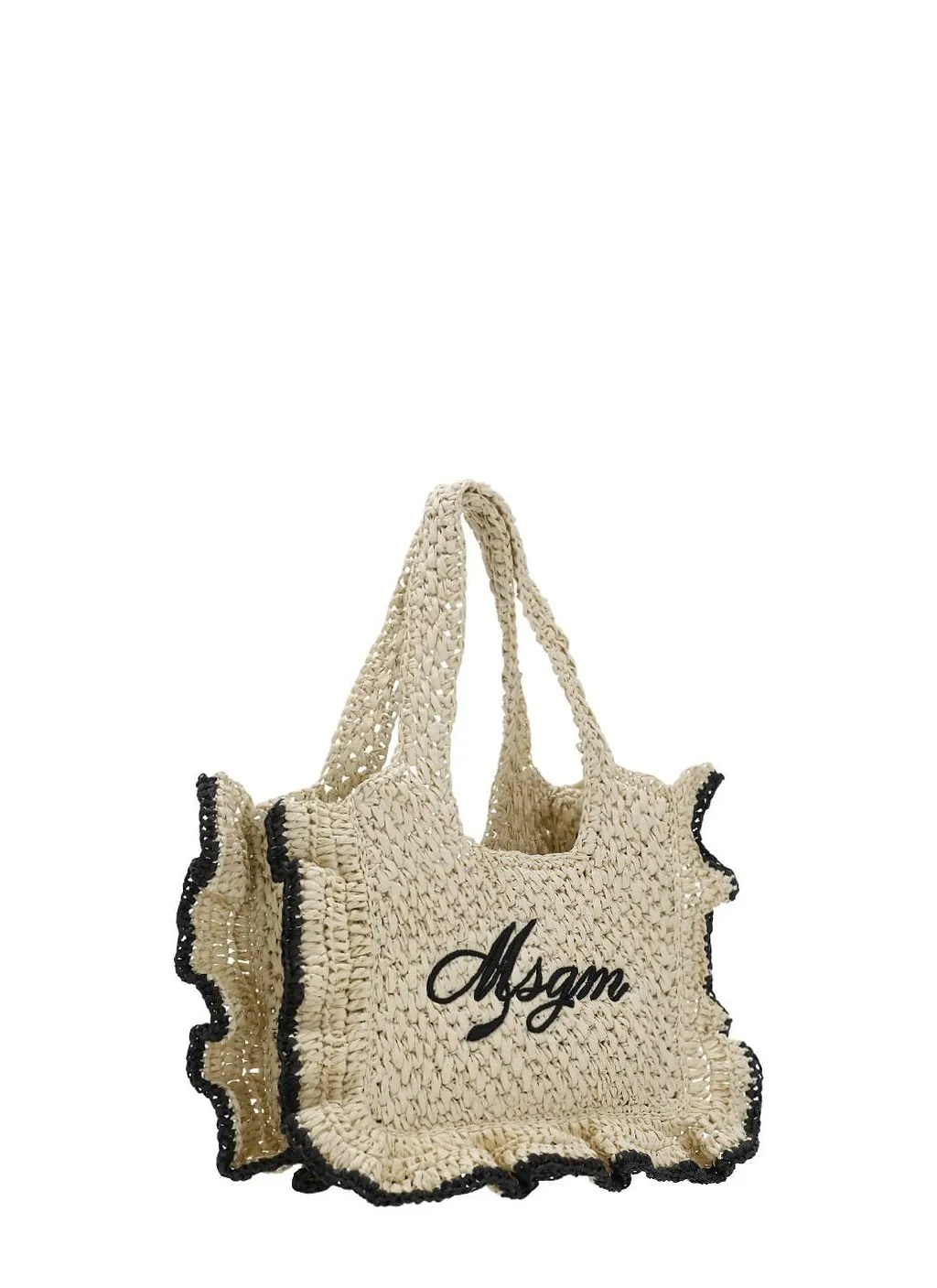 Msgm Kids Ruffled Logo Tote Bag