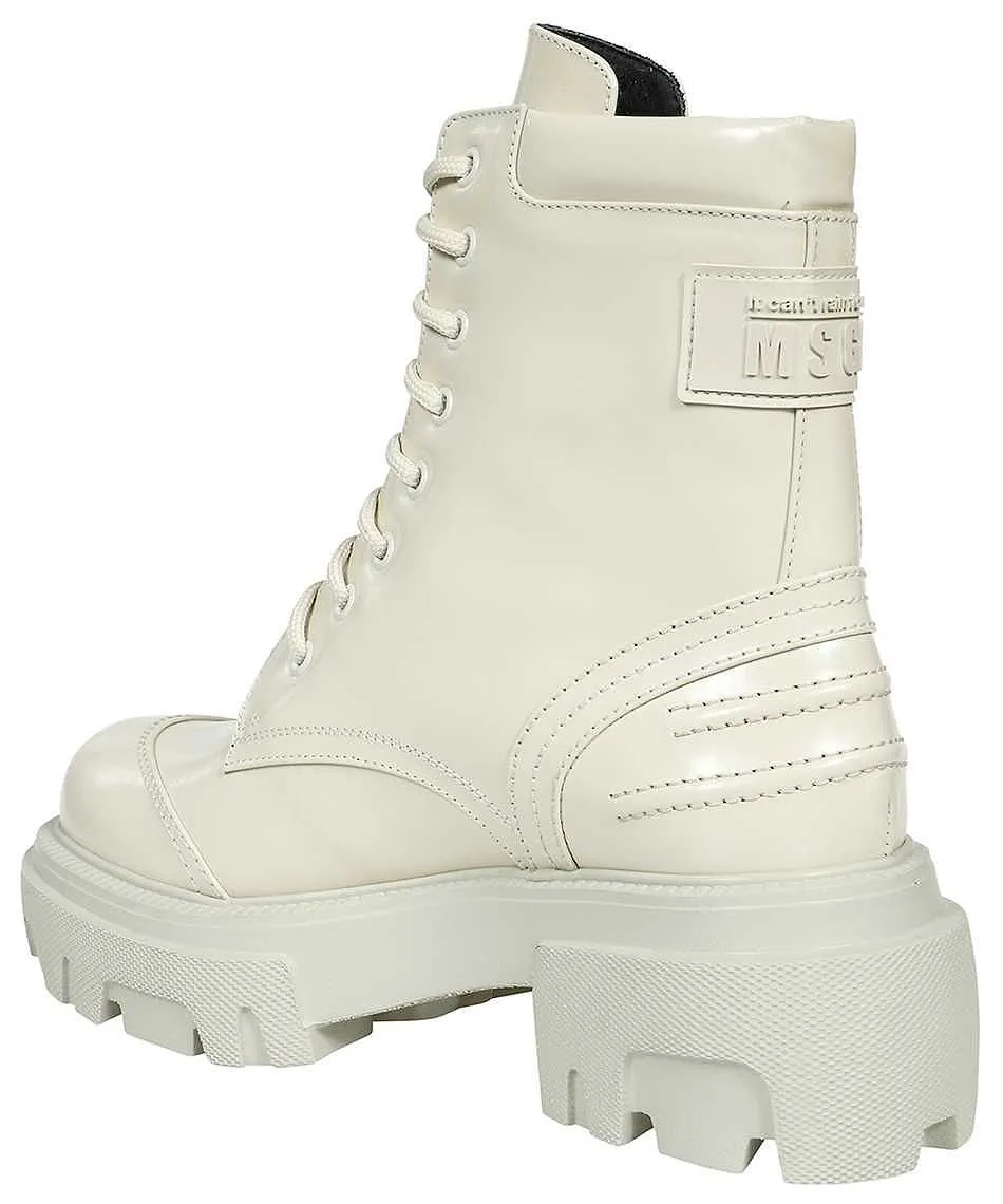 Msgm Lace-Up Platform Ankle Boots