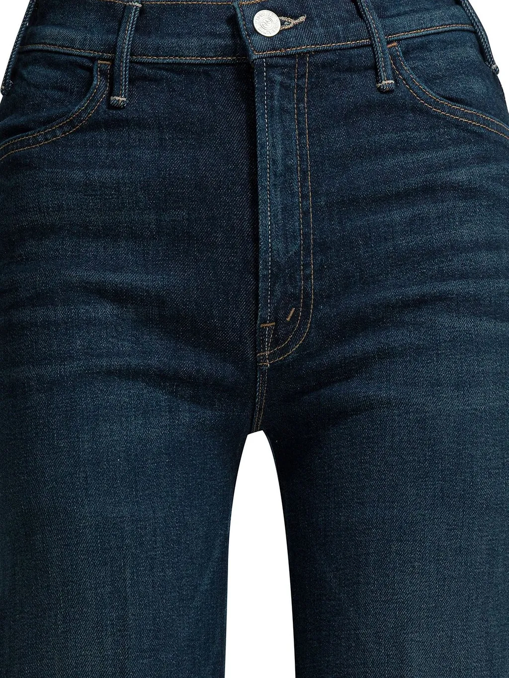 Mother Straight-Leg Turn-Up Hem Jeans