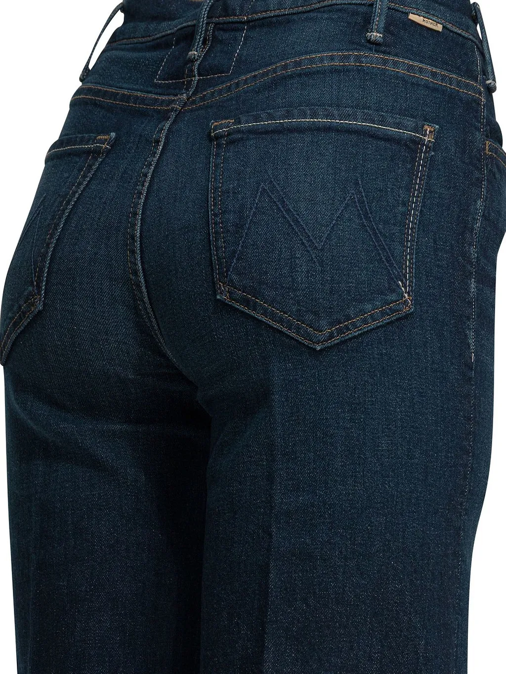 Mother Straight-Leg Turn-Up Hem Jeans