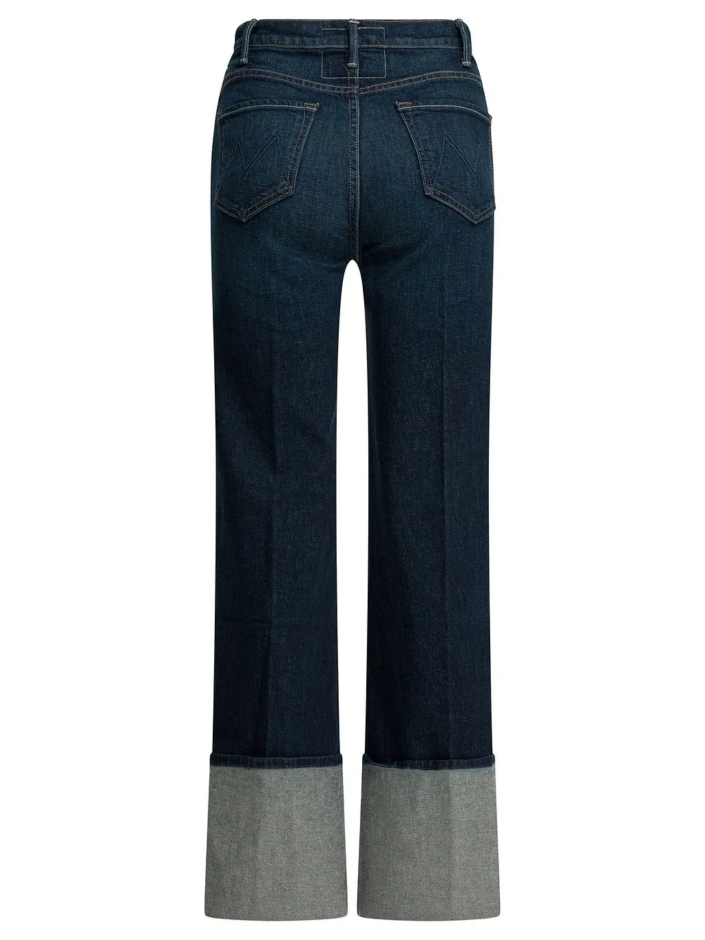 Mother Straight-Leg Turn-Up Hem Jeans