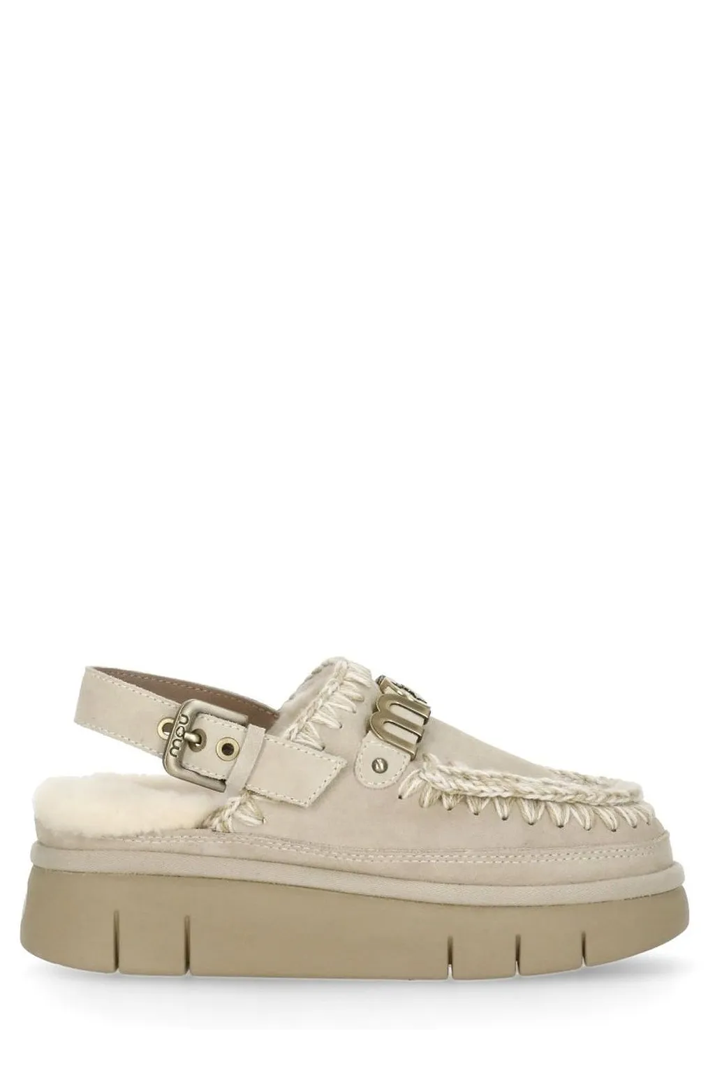 Mou Bounce Logo Lettering Slingback Mules