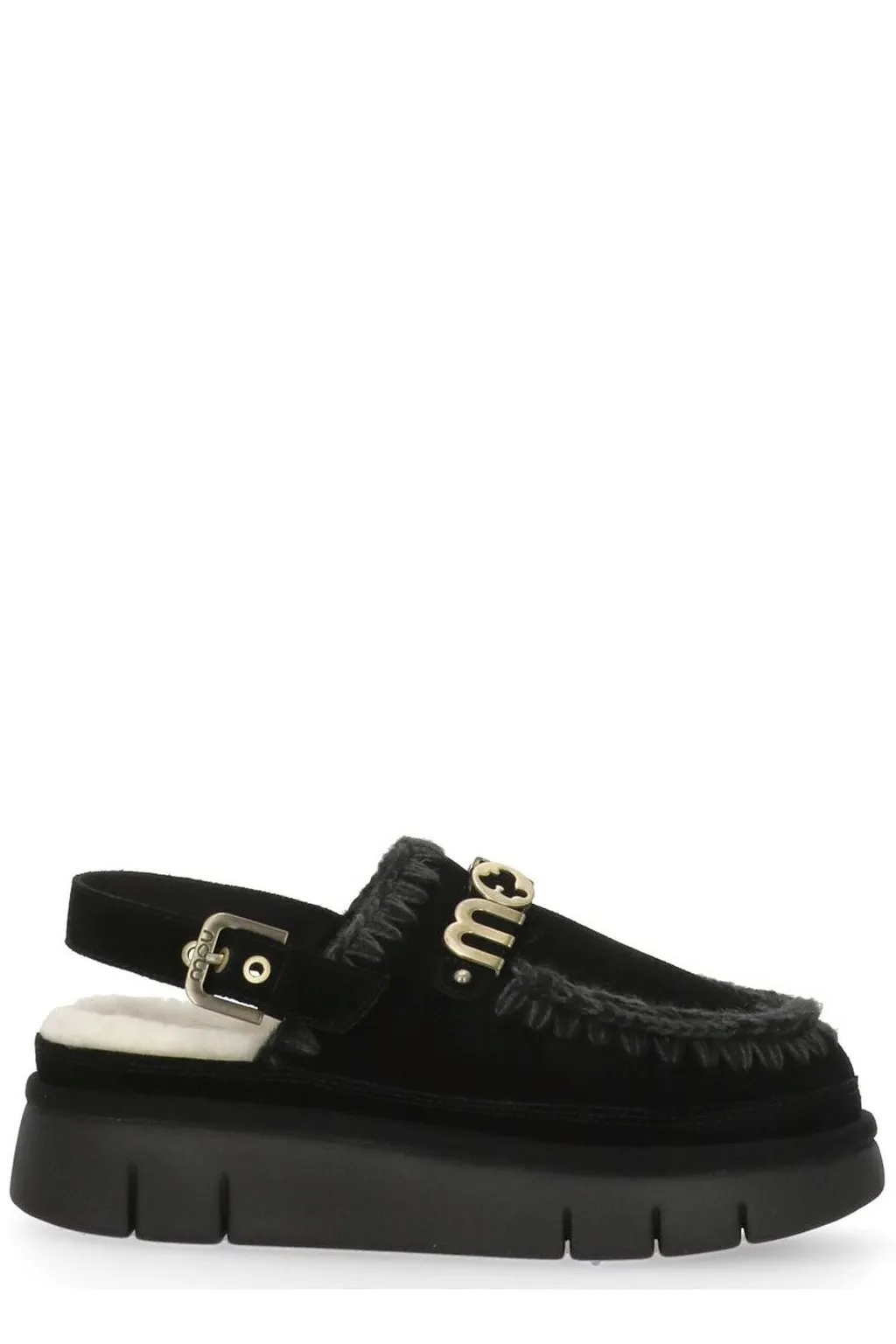 Mou Bounce Logo Lettering Slingback Mules