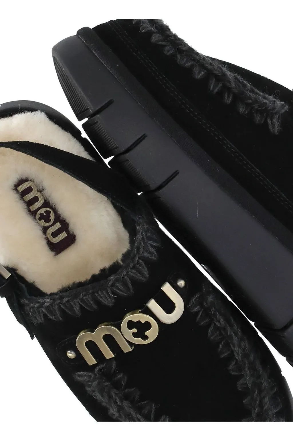 Mou Bounce Logo Lettering Slingback Mules
