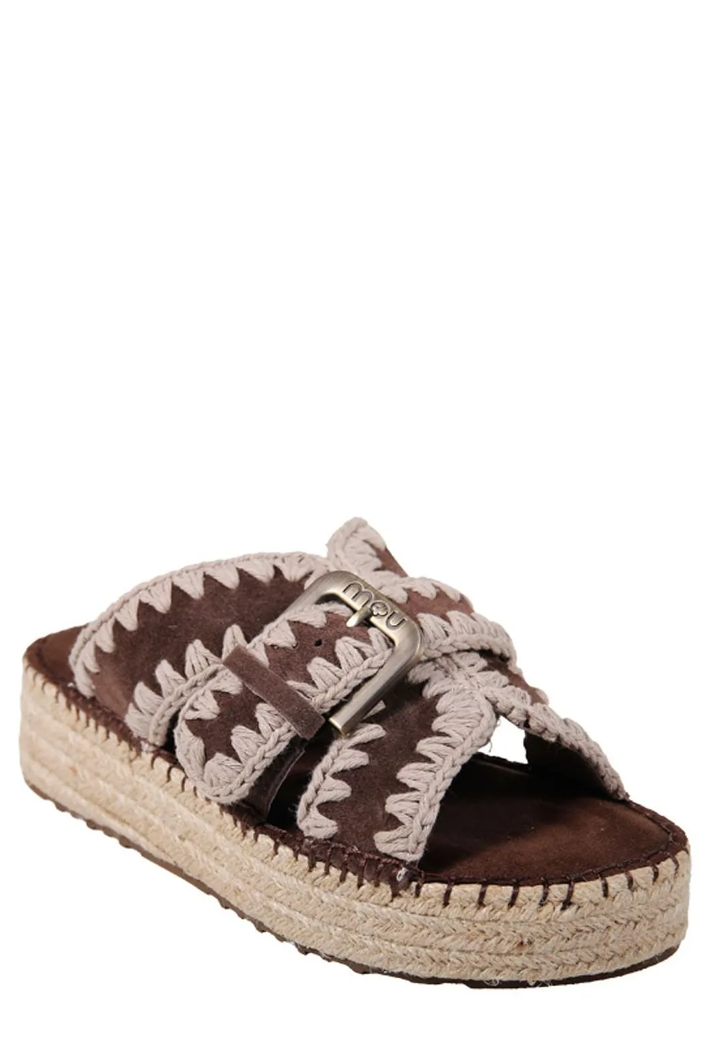 Mou Braided Buckle Flat Sandals