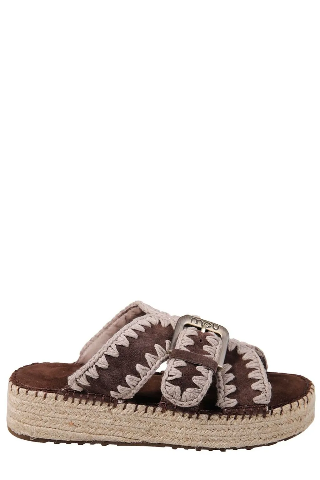 Mou Braided Buckle Flat Sandals