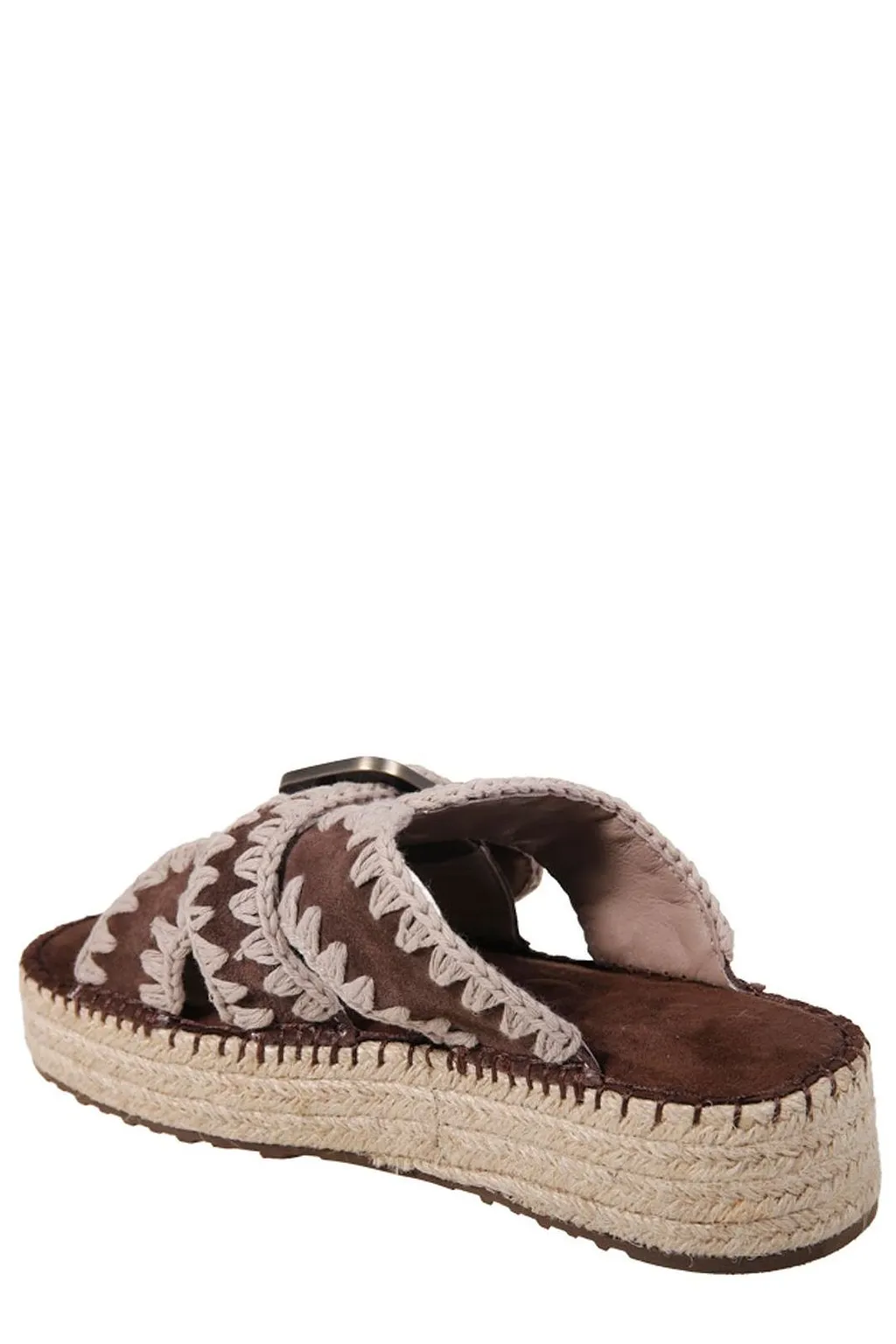 Mou Braided Buckle Flat Sandals