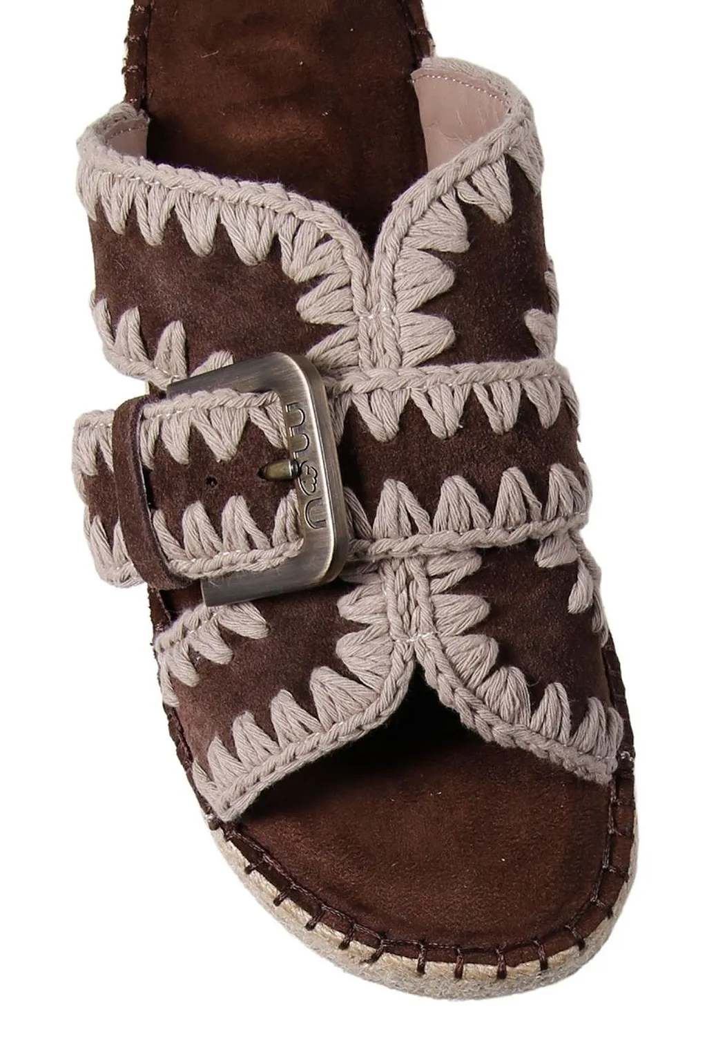 Mou Braided Buckle Flat Sandals