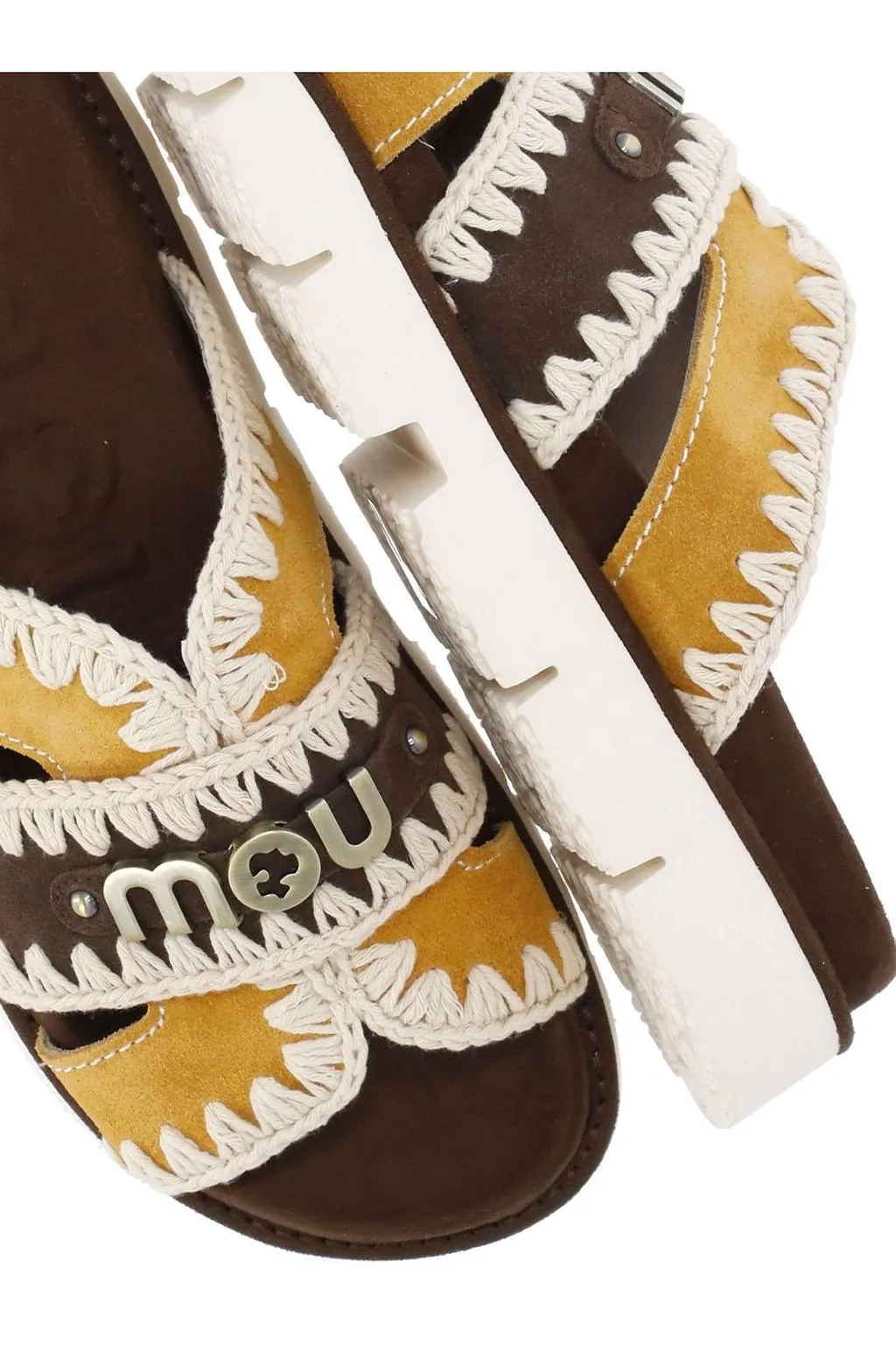 Mou Braided Trim Platform Sandals
