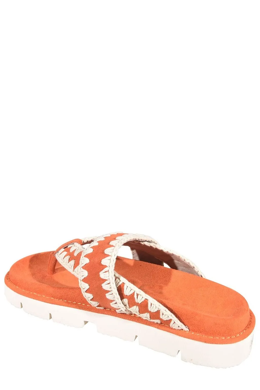 Mou Contrast Stitch Platform Flip Flops