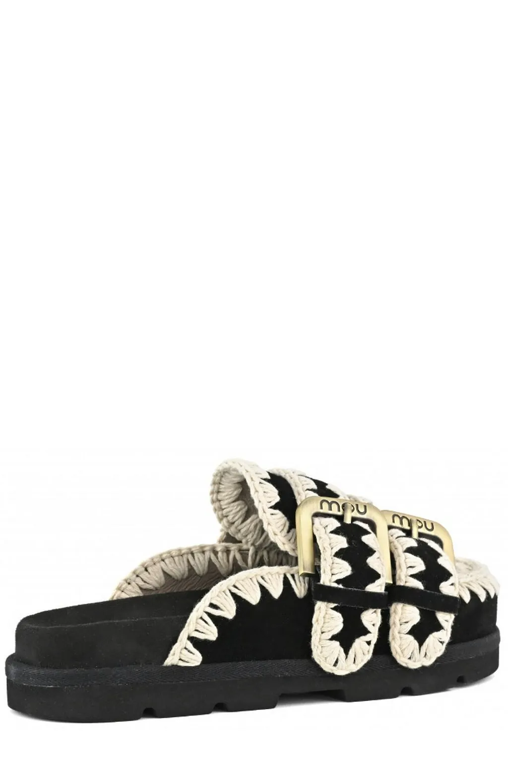 Mou Crochet Trim Buckled Sandals