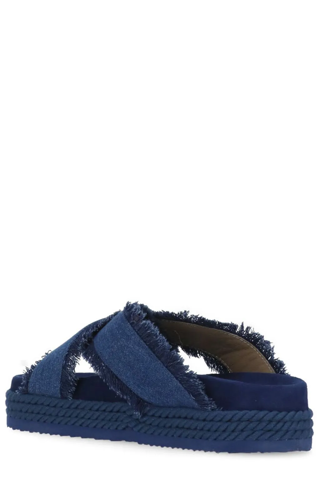Mou Logo Lettering Slip-On Denim Sandals