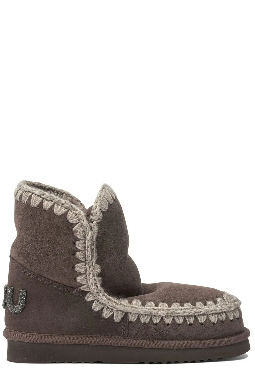 Mou Crochet-Trim Ankle Boots
