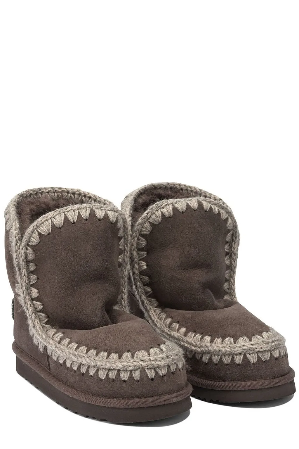 Mou Crochet-Trim Ankle Boots